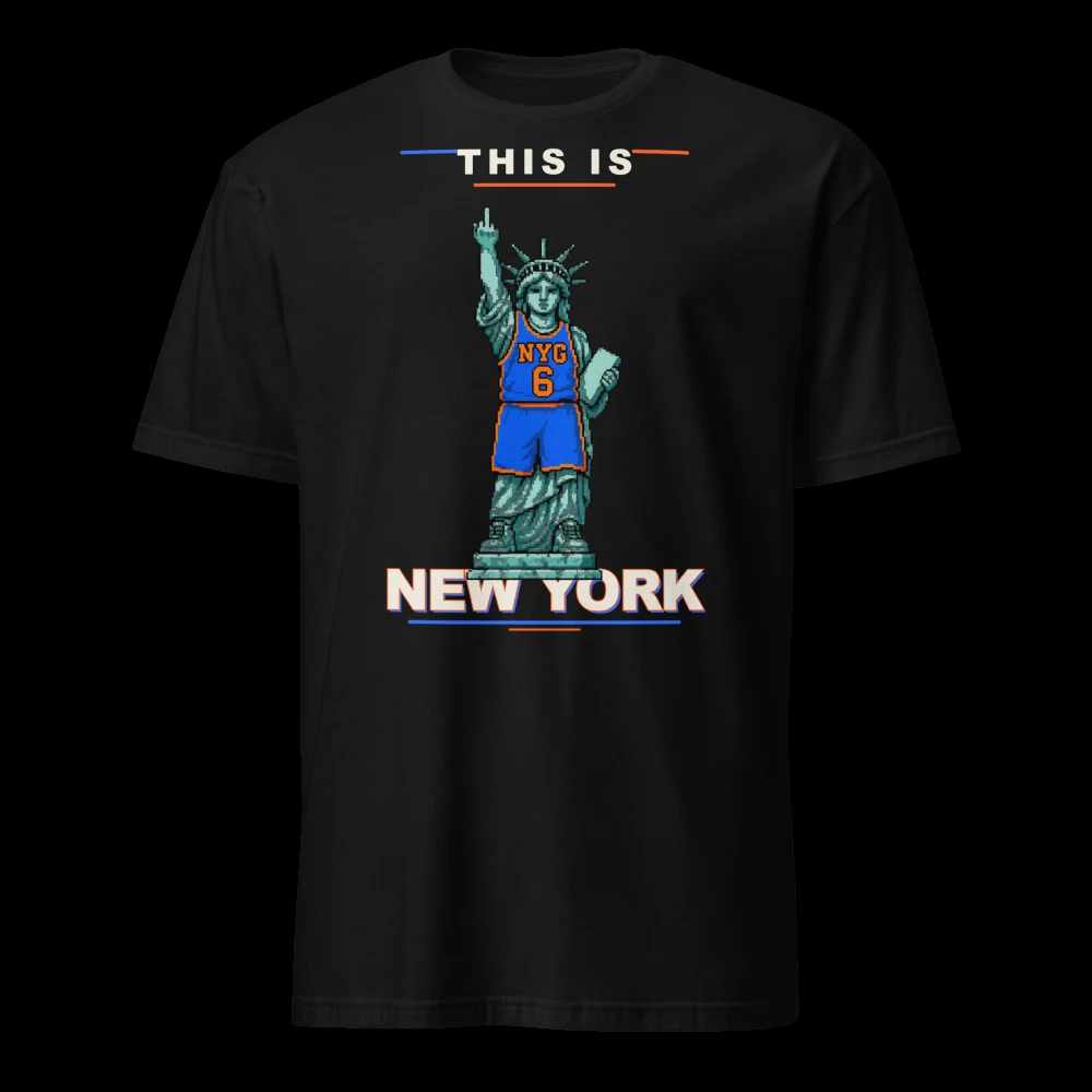 This Is New York β Lady Glory in the NYG 6 jersey, classic tee, black